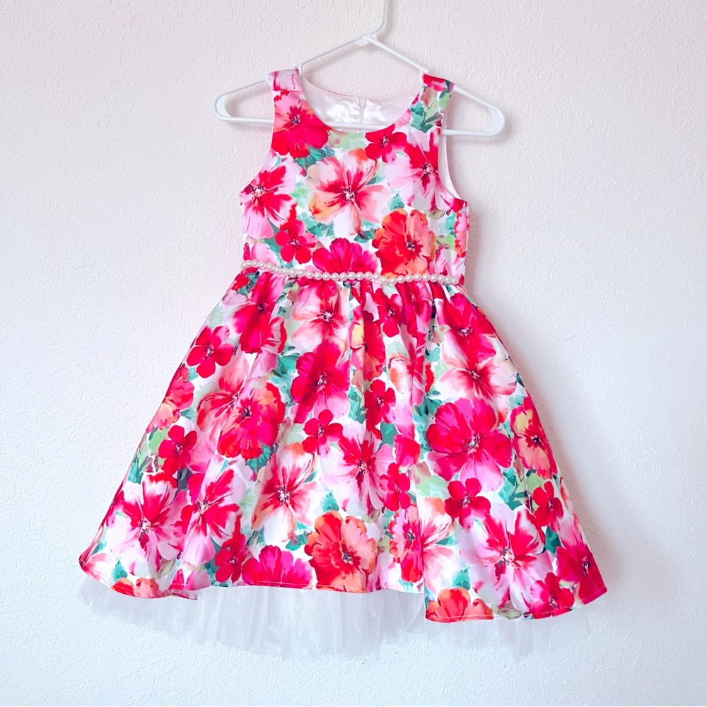 American Princess Floral Dress w/ Pearls Girls size 10